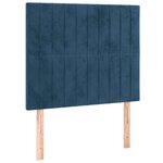 vidaXL Tête de lit à LED Bleu foncé 80x5x118/128 cm Velours