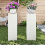 vidaXL Supports de Plantes Pillar 2 Pièces Blanc 24x24x75 cm Acier