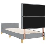 Lit vidaXL Gris clair 90x190 cm en tissu