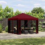 vidaXL Abri de jardin avec parois 3 x 3 m Bordeaux Polyester et Acier