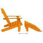 vidaXL Chaise de jardin Adirondack 2 places et pouf Sapin Orange