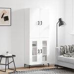 vidaXL Buffet haut Blanc 69 5x34x180 cm Bois d'ingénierie