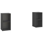 vidaXL Meubles TV 2 Pièces Gris 72x35x36 5 cm Bois d'ingénierie