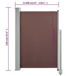 vidaXL Auvent latéral rétractable de patio 120x300 cm Marron