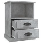 vidaXL Table de chevet gris béton 43x36x60 cm