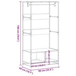 vidaXL Armoire chêne fumé 90x50x180 cm bois d'ingénierie