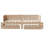 vidaXL Lit de jour avec gigogne et tiroirs sans matelas 80x200 cm