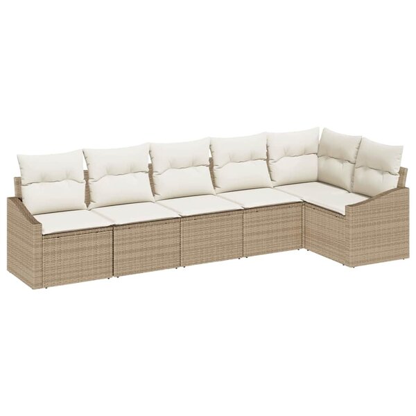 vidaXL Ensemble de salle à manger pour jardin 6 Pièces Beige et crème