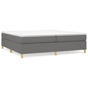 vidaXL Sommier à lattes de lit avec matelas Gris foncé 200x200cm Tissu