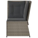 vidaXL Canapé d'angle de jardin avec coussins gris résine tressée