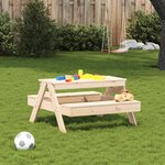 vidaXL Table de pique-nique pour enfants 88x97x52cm bois massif de pin