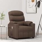 vidaXL Fauteuil électrique de massage Marron Tissu
