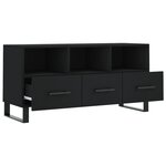 vidaXL Meuble TV noir 102x36x50 cm bois d'ingénierie
