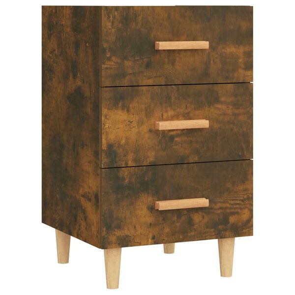 vidaXL Table de chevet chêne fumé 40x40x66 cm bois d'ingénierie