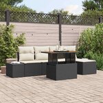vidaXL Ensemble de salle à manger pour jardin 6 Pièces Noir  Crème