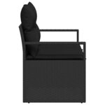 vidaXL Canapé de jardin avec coussin Noir 120 x 62 x 69 cm polyrotin