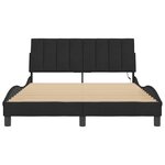 vidaXL Cadre de lit avec LED sans matelas Hanko noir 140x200 cm velours