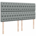 vidaXL Sommier à lattes de lit avec matelas Gris clair 180x200cm Tissu