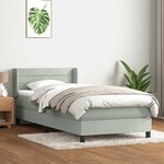 vidaXL Sommier à lattes de lit et matelas gris clair 100x210cm velours
