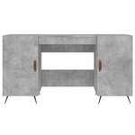 vidaXL Bureau gris béton 140x50x75 cm bois d'ingénierie