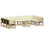 vidaXL Ensemble de canapés d'extérieur 11 Pièces Blanc et crème