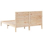 vidaXL Cadre de lit extra long sans matelas 160x220 cm bois massif
