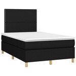 vidaXL Sommier à lattes de lit matelas et LED noir 120x190 cm tissu