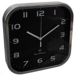 Perel horloge murale 27x27 cm noir et gris