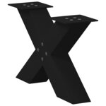 vidaXL Pieds de table basse en forme de X  2 pièces  noir  50 x (30-31) cm  acier