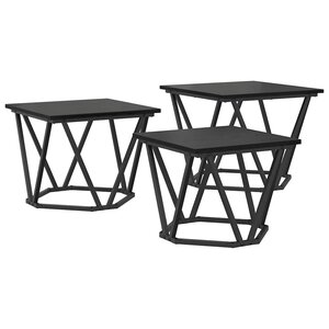 vidaXL Table basse 3 Pièces Chêne noir Bois d'ingénierie et acier
