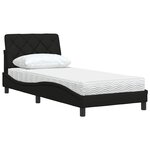 vidaXL Lit avec matelas noir 80x200 cm tissu