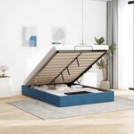 vidaXL Cadre de lit ottoman sans matelas bleu foncé 140x200 cm velours