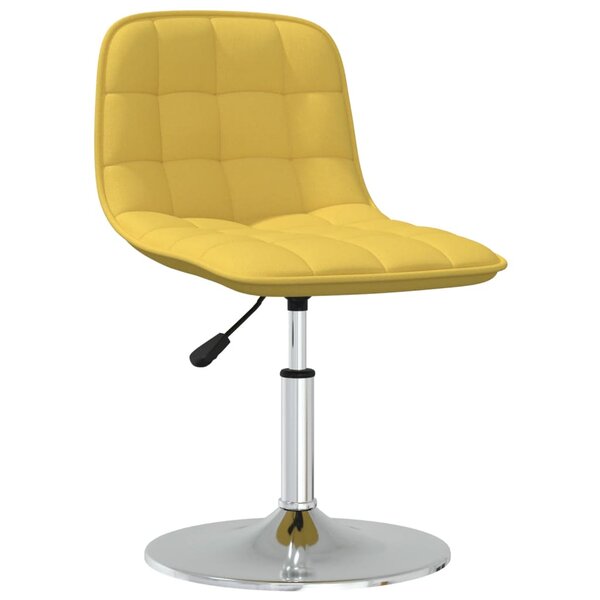 vidaXL Chaise pivotante de salle à manger Jaune moutarde Tissu