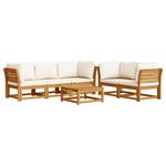 vidaXL Salon de jardin 6 Pièces avec coussins bois d'acacia solide