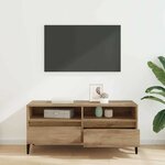 vidaXL Meuble TV avec tiroir Chêne artisanal 100 x 34 5 x 44 5 cm