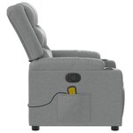 vidaXL Fauteuil inclinable de massage en tissu gris clair
