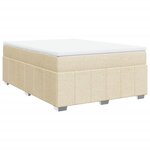 vidaXL Sommier à lattes de lit avec matelas Crème 140x200 cm Tissu