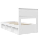 vidaXL Cadre de lit avec tête de lit Blanc 100 x 200 cm Pin massif