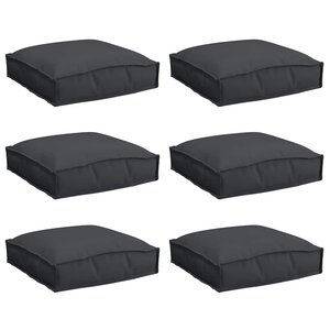 vidaXL Coussin 6 Pièces Noir 40 x 40 x 8 cm Tissu Oxford