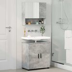 vidaXL Ensemble de mobilier de salle de bain 2 Pièces Gris béton