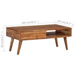 vidaXL Table basse Bois massif avec tiroir sculpté 100x50x40 cm