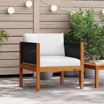 vidaXL Chaise de jardin avec coussin Bois d'acacia solide