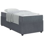 vidaXL Cadre de lit avec matelas Gris foncé 100 x 200 cm tissu