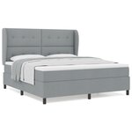 Lit à ressort avec matelas vidaXL en gris clair  180x200 cm  tissu