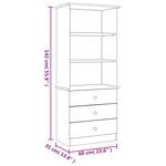 vidaXL Bibliothèque et tiroirs ALTA blanc 60x35x142 cm bois massif pin