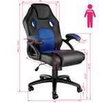 Tectake Chaise gamer MIKE - noir/bleu