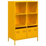 vidaXL Buffet haut jaune moutarde 68x39x103 5 cm acier