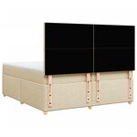 vidaXL Sommier à lattes de lit avec matelas Crème 200x200 cm Tissu