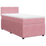vidaXL Sommier à lattes de lit avec matelas Rose 90x200 cm Velours