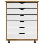 vidaXL Armoire roulante avec tiroirs MOSS bois de pin marron miel